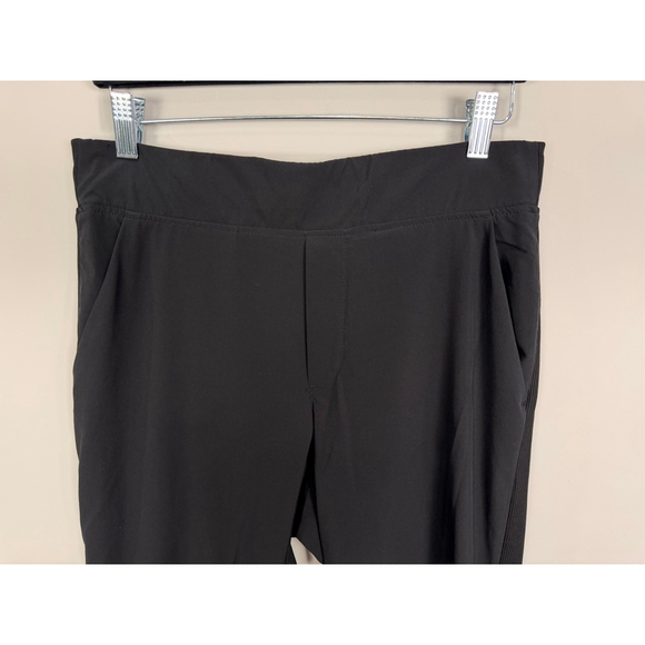 Athleta Women’s Black Athletic Pants Size 6 Stretch Zip Pockets Ankle Slit - Picture 2 of 12